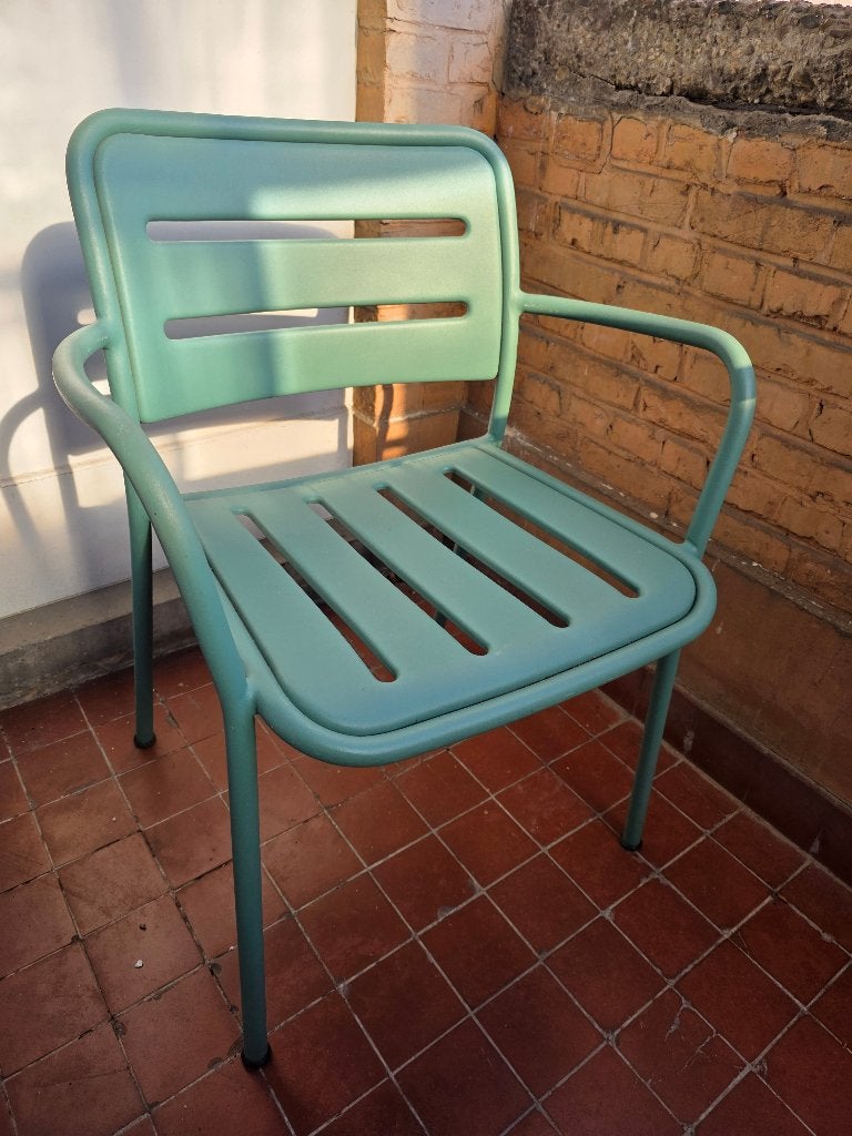 Fauteuil Kettal Village verte (design Jasper Morrison), Maison & Meubles, Design, designer, aluminium, vert d’eau, Autres couleurs