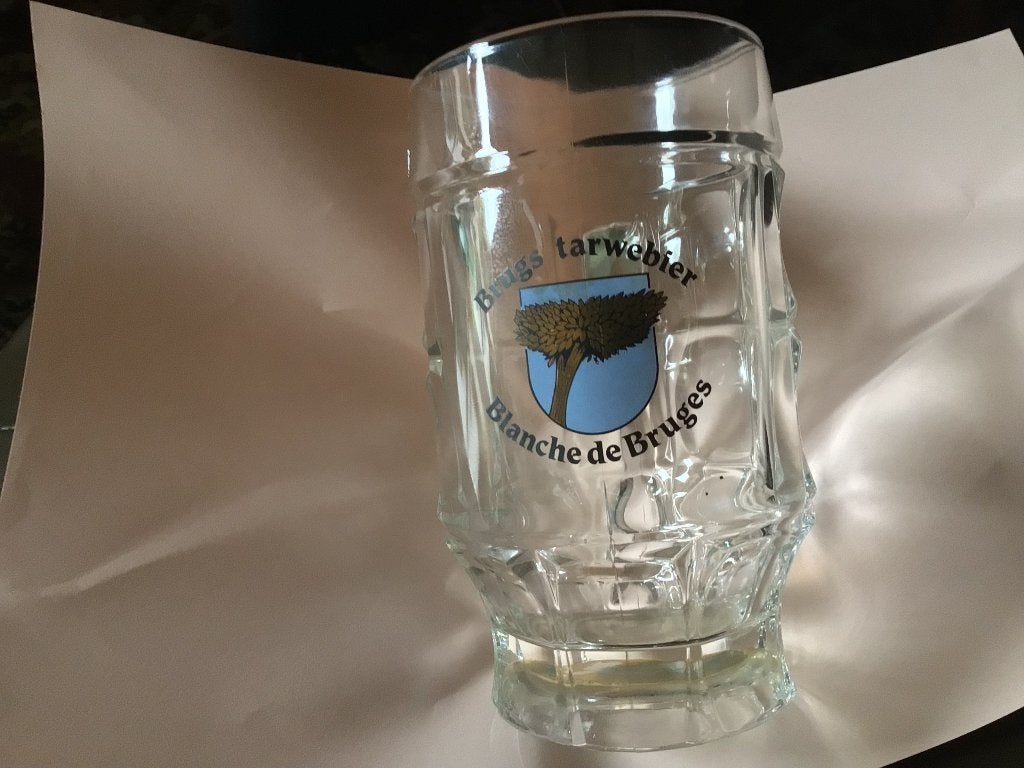 Oud Brugs Tarwebier bierglas kruik, Verzamelen, Ophalen of Verzenden, Gebruikt