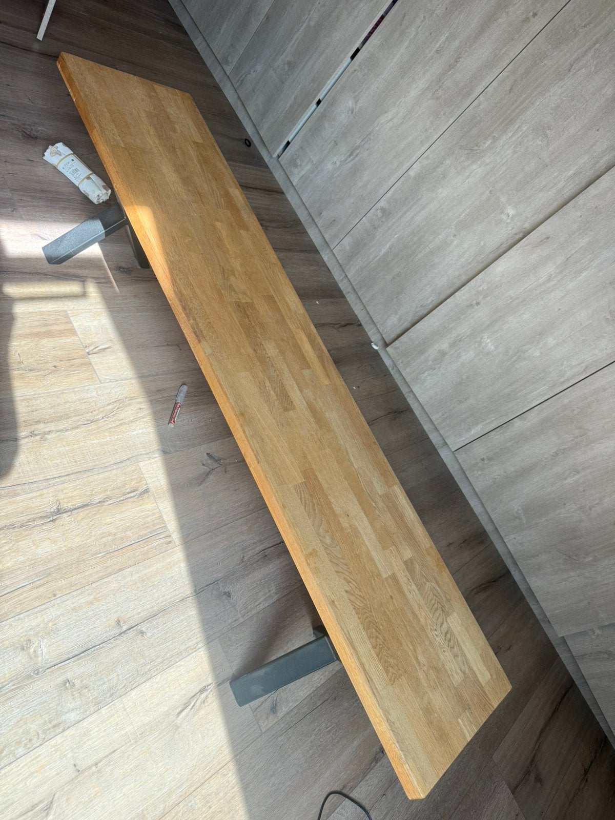 Houten zitbank – massief hout, Doe-het-zelf en Bouw, Hout en Planken, Ophalen, Zo goed als nieuw