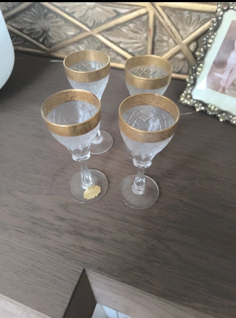 Set van 4 Moser likeurglazen, Antiek en Kunst, Ophalen of Verzenden
