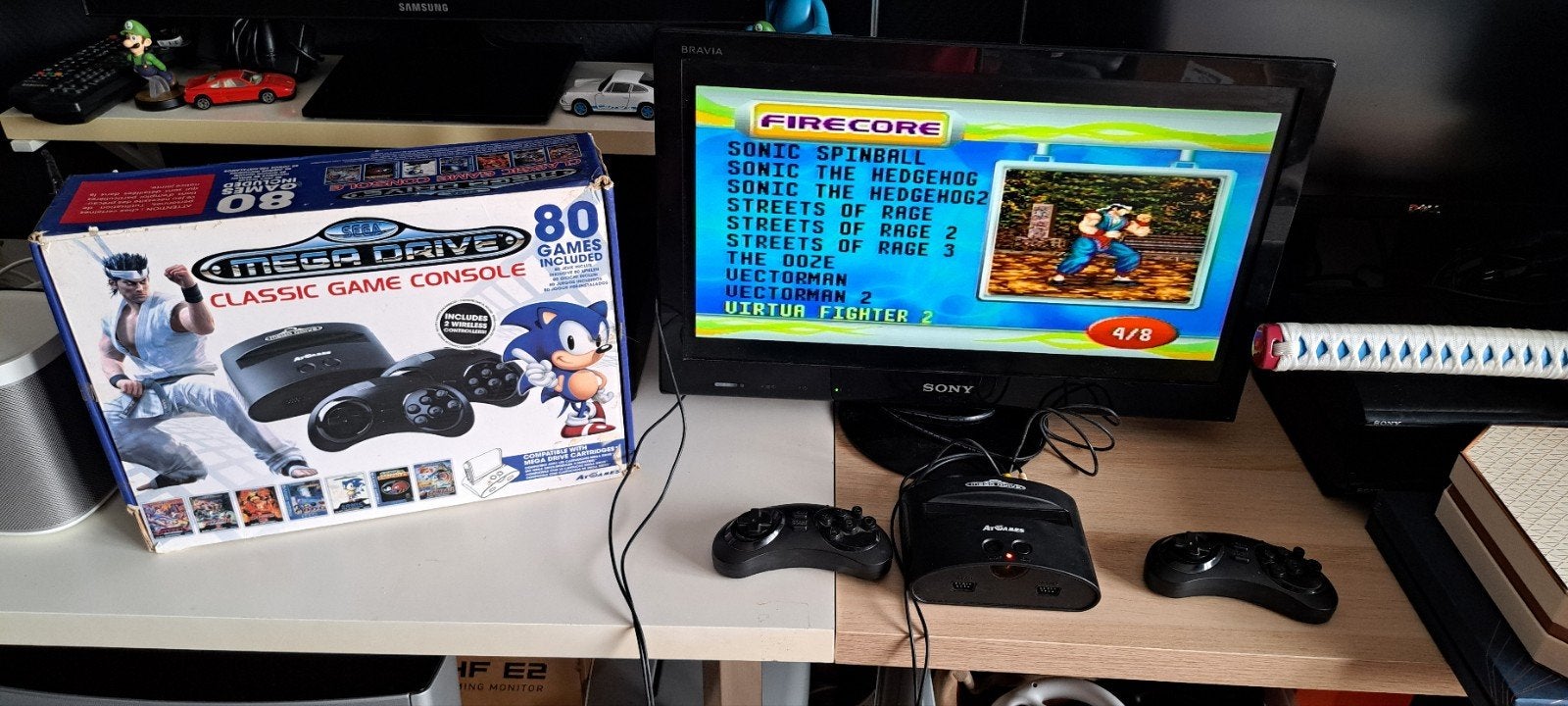 Sega méga drive mini 80 jeux inclus 2 manettes, Enlèvement ou Envoi, Utilisé