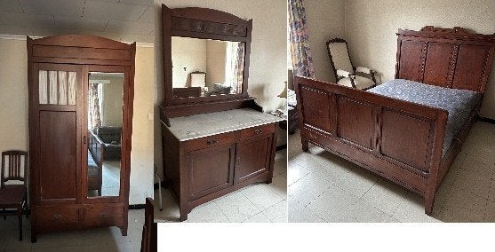 chambre 1910 Jugendstil/Style Art Nouveau, Enlèvement, Queen size, Jugendstil / Art Nouveau-stijl