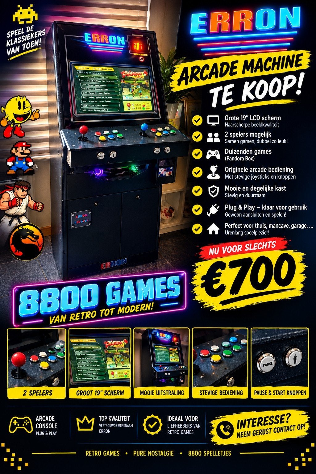 Arcadekast 8800 games, Ophalen, Gebruikt