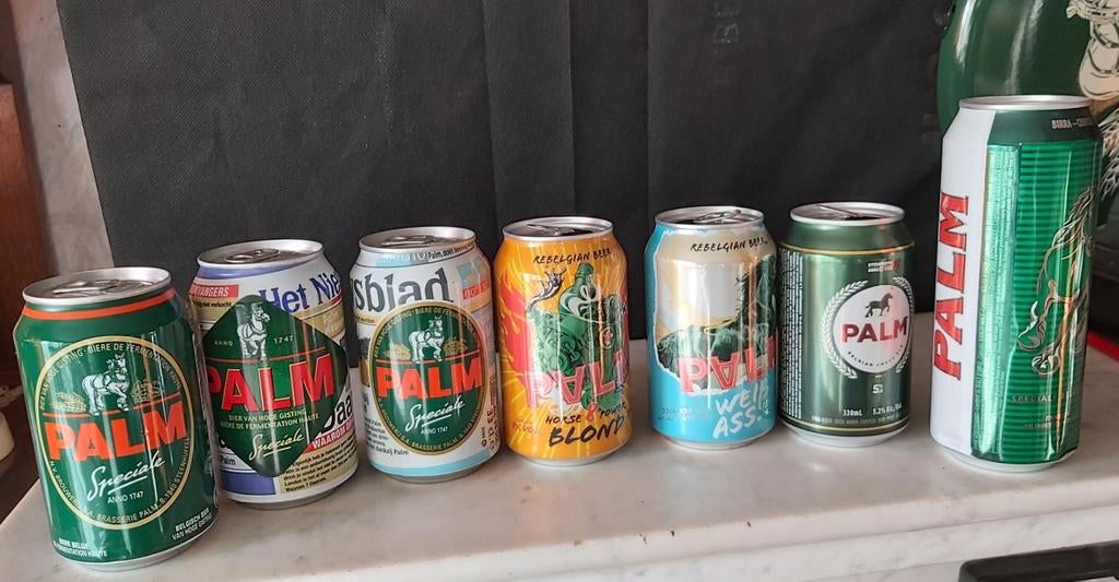 Palm oude bierblikjes
7 stuks, Ophalen of Verzenden