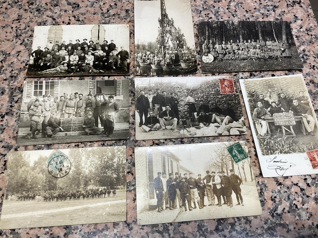 lot de 8 photos MILITAIRES anciennes de France, Collections, Photos & Gravures, Enlèvement ou Envoi, Avant 1940, Photo, Utilisé
