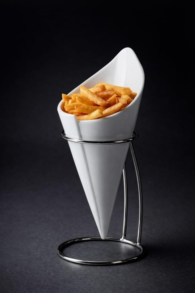 4 cornets en porcelaine avec support, Enlèvement ou Envoi, Neuf, Céramique, Récipient(s)