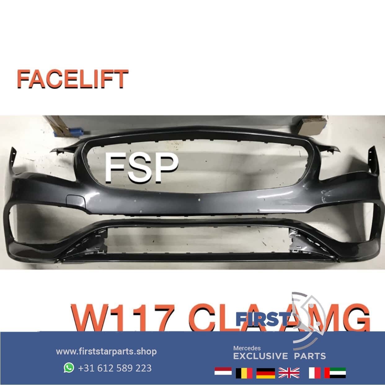 AMG Bumper Mercedes W176 W246 W204 W205 W117 W212 W213 W166, Gebruikt, -, Voor, Ophalen of Verzenden