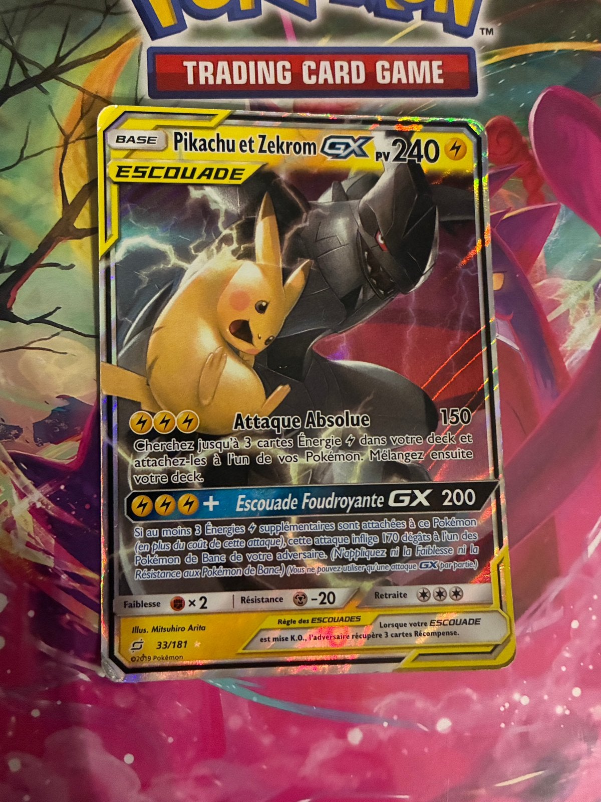 Carte Pokémon Pikachu et Zekrom GX 33/181, Hobby & Loisirs créatifs, Enlèvement, Utilisé