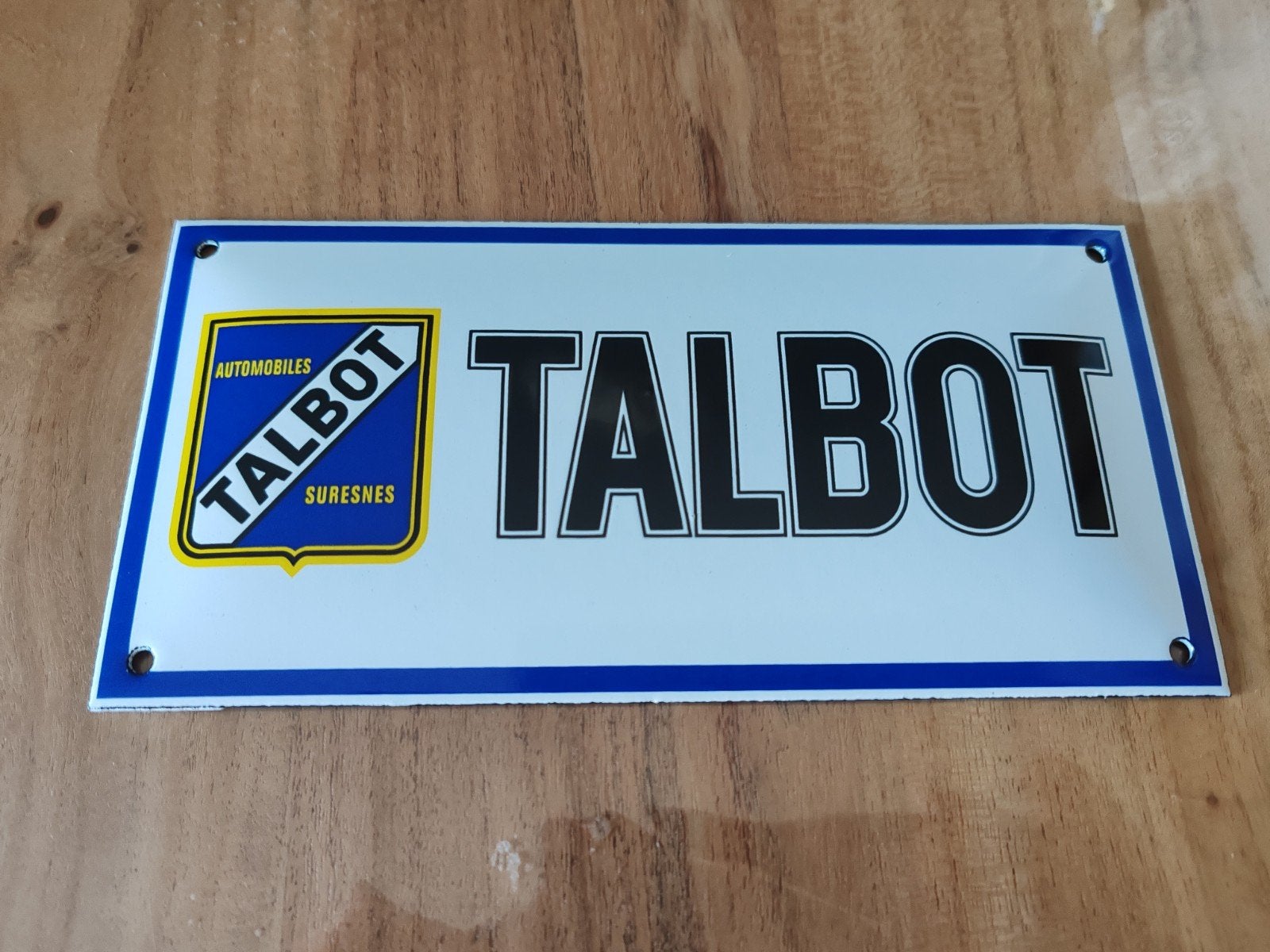 Plaque émaillée Talbot, Enlèvement ou Envoi, Comme neuf, Panneau publicitaire