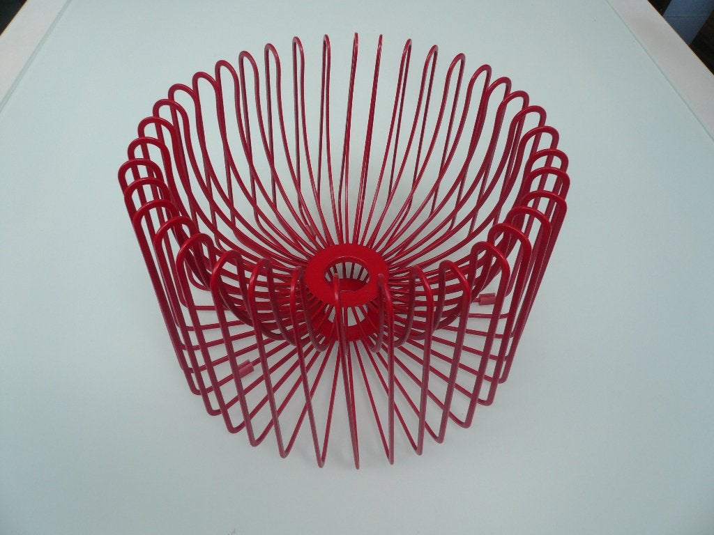 Vintage IKEA TRÅDIG fruitschaal (Ehlén Johansson) + dopjes, Antiek en Kunst, Kunst | Designobjecten, Ophalen, Rood, Metaal, Schaal