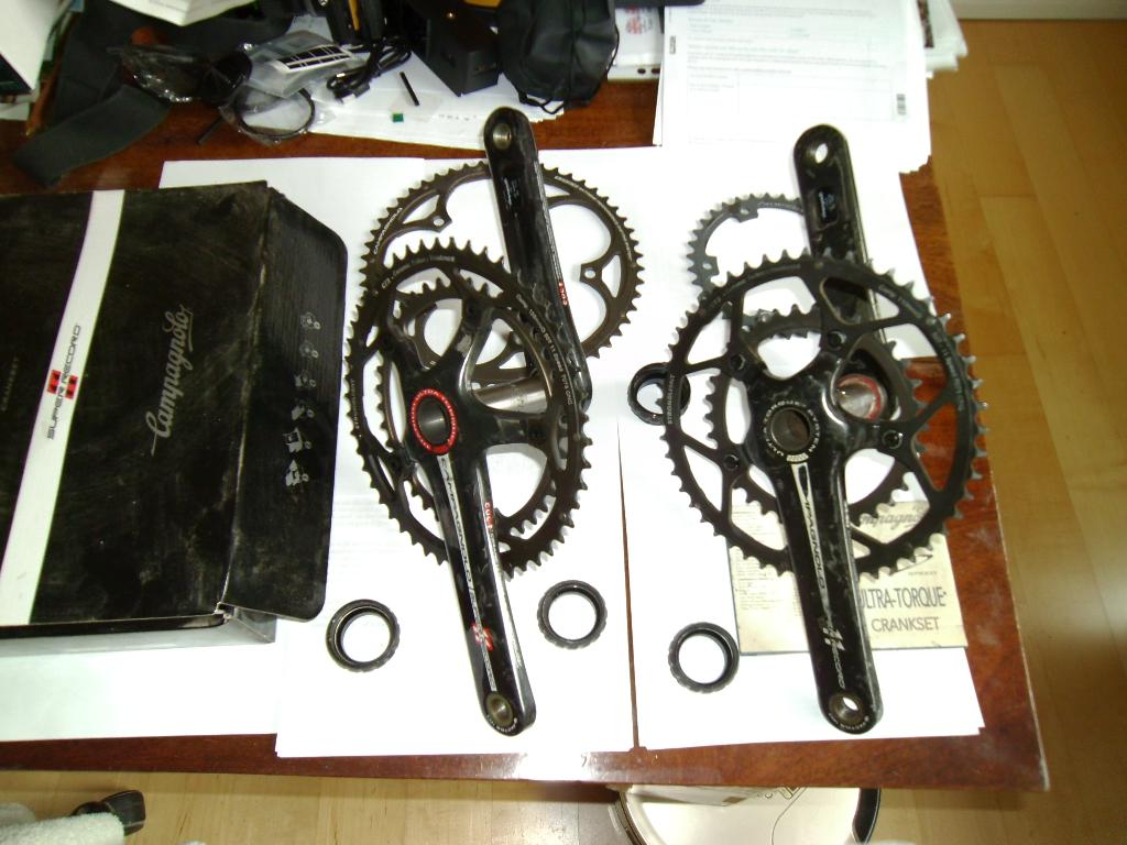 Deux Campagnolo Super Record Pedaliers, Fietsen en Brommers, Fietsonderdelen, Zo goed als nieuw, Crankstel of Pedalen, Carbon