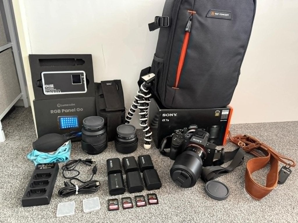 Kit Sony A7 III : 3 objectifs + 6 piles + 4 cartes SD, Enlèvement ou Envoi, Comme neuf, Sony