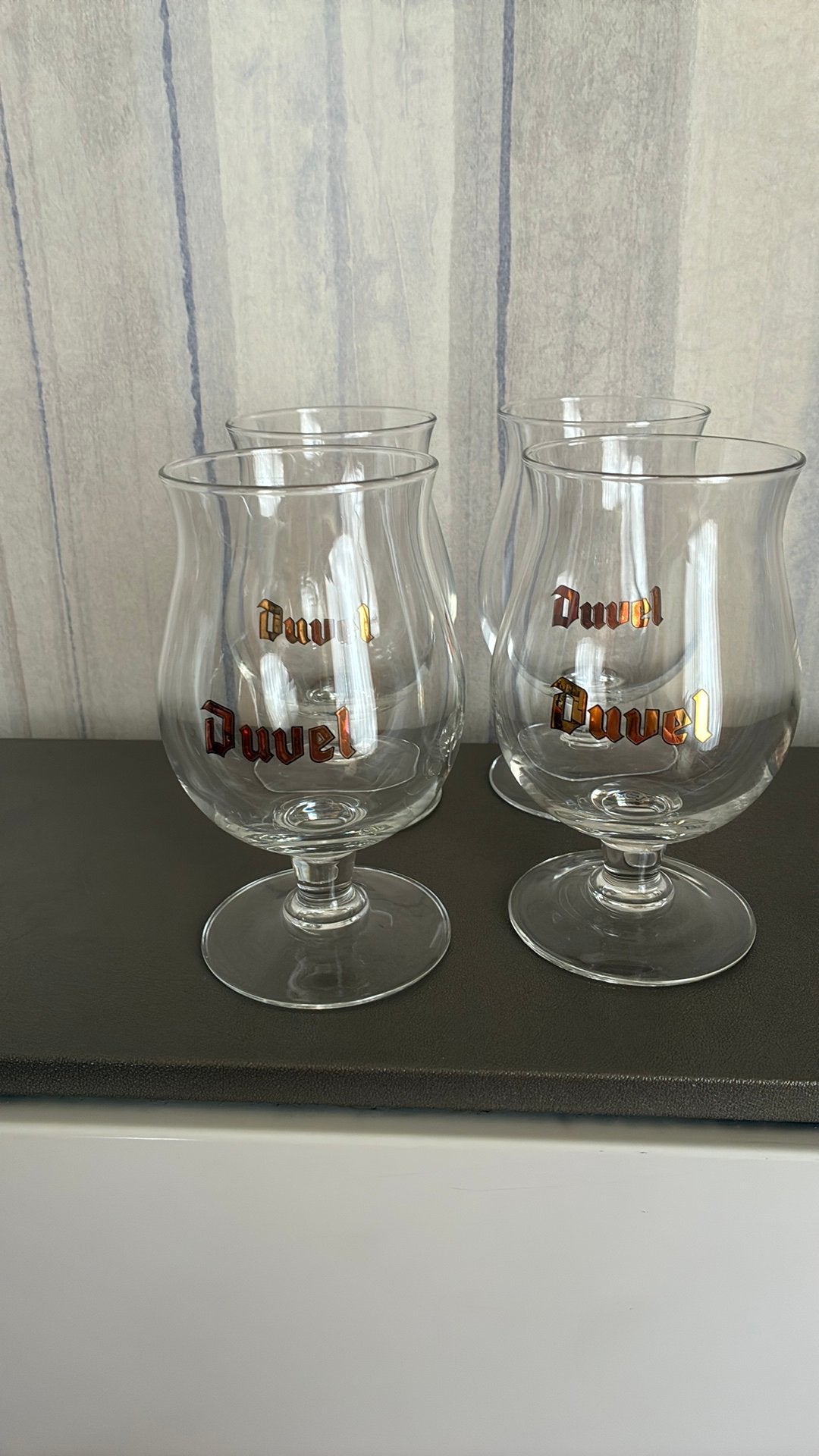 Set van 4 Duvel glazen, Verzamelen, Ophalen, Gebruikt, Duvel