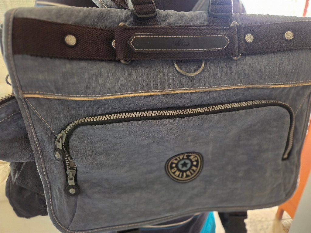 Blauwe Kipling boekentas (aktetas model en rugzak), Handtassen en Accessoires, Tassen | Schooltassen, Ophalen, Gebruikt, Blauw