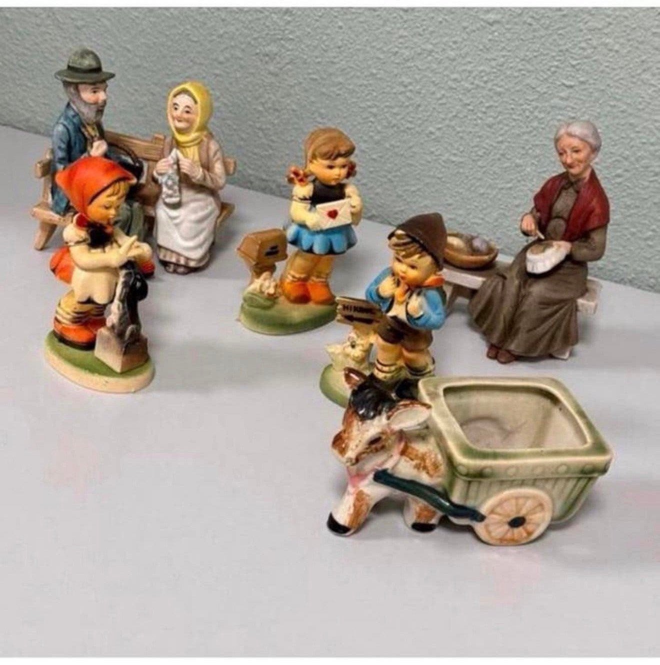 6x vintage boerderij en hummel beeldjes antiek beeld lot, Ophalen of Verzenden, Zo goed als nieuw, Hummel