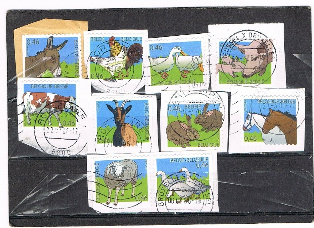 BELGIE:REEKS NR 3481/90 GESTEMPELD-DIEREN BOERDERIJ, Enlèvement ou Envoi, Oblitéré