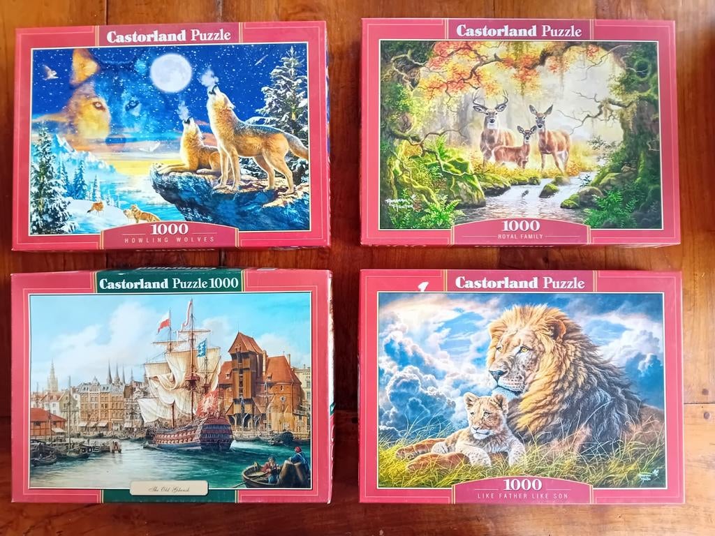 4x Castorland puzzels van 1000stuks voor 10€ samen, Ophalen of Verzenden, 500 t/m 1500 stukjes, Gebruikt, Legpuzzel