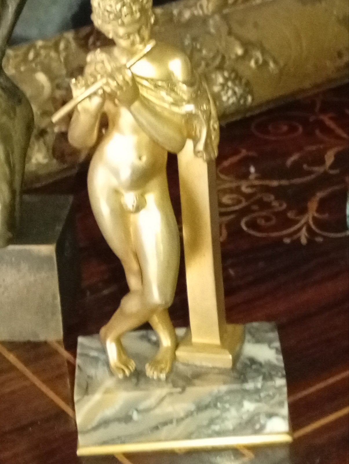 vergulde bronzen beeldje, Antiek en Kunst, Ophalen of Verzenden