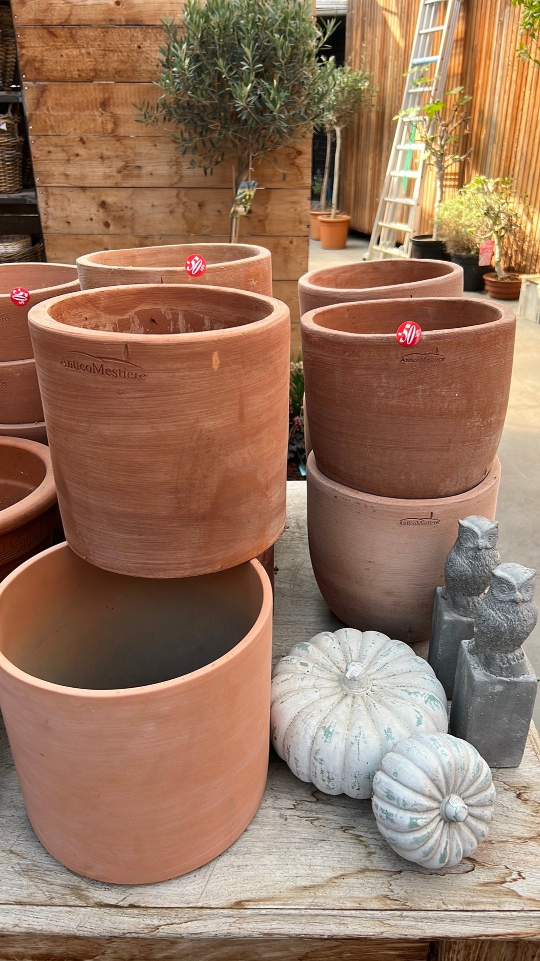 Partij terra cotta potten, Tuin en Terras, Ophalen, Zo goed als nieuw, Terracotta
