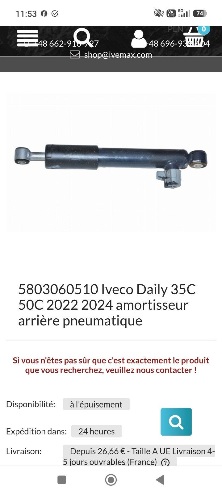 Amortisseur Iveco, Enlèvement, Neuf, Autres marques automobiles