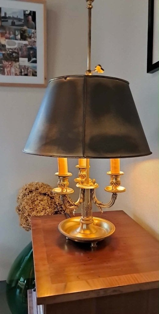 Klassieke Franse Bouillotte  tafellamp, Antiek en Kunst, Ophalen, Brons