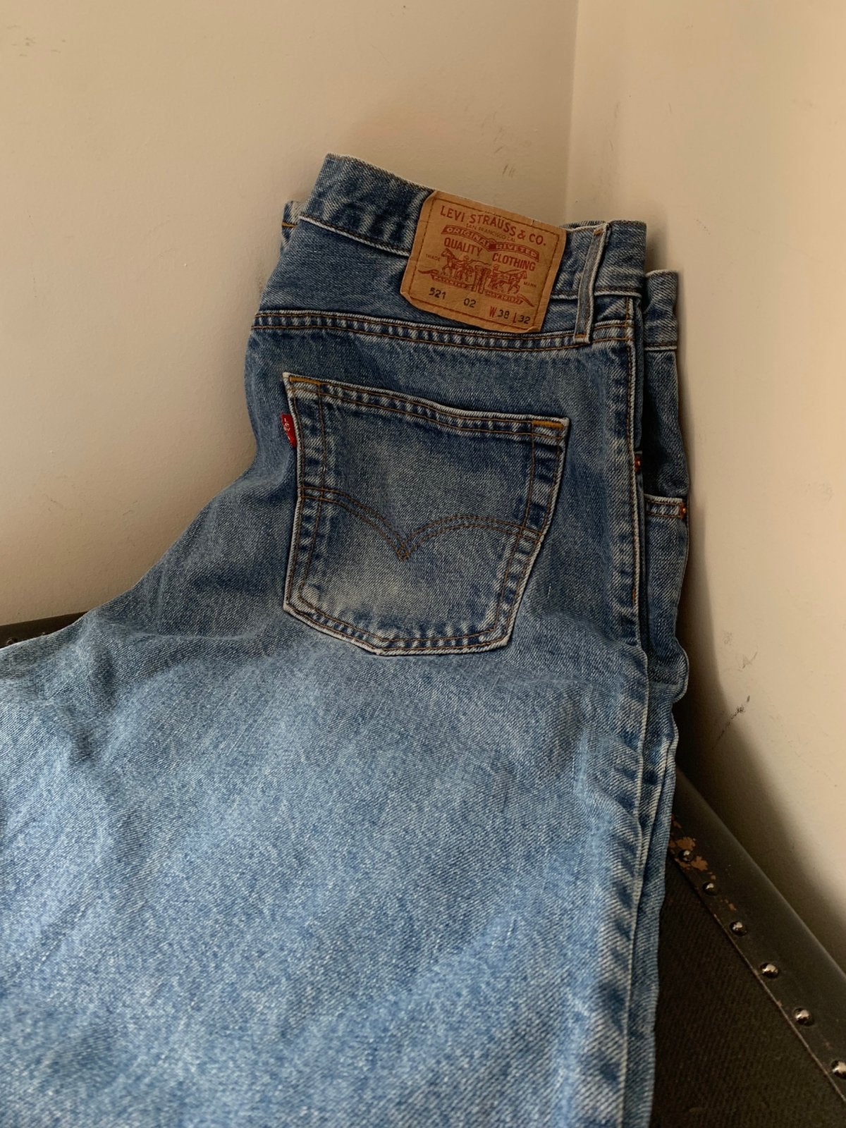 Jean Levi’s 521 - denim vintage clair T: W38 L32, Enlèvement ou Envoi, Porté, Bleu