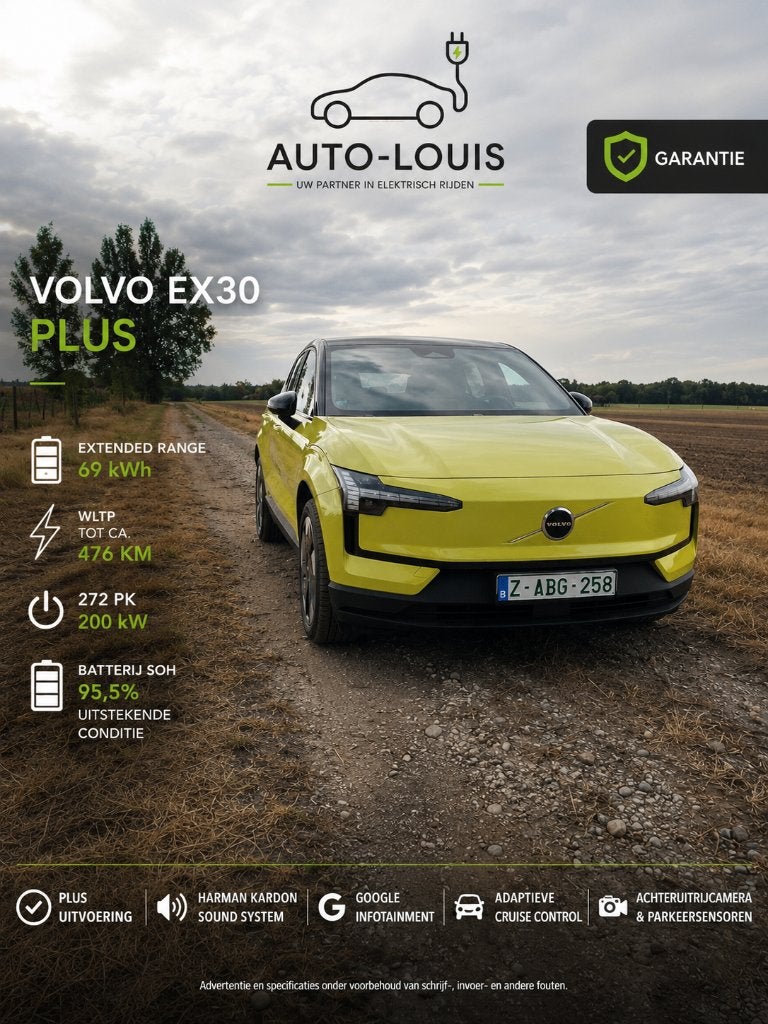 Volvo EX30 Plus Extended Range 69 kWh – Moss Yellow – 2024, Auto's, Automaat, Dealer onderhouden, Euro 6, 1700 kg