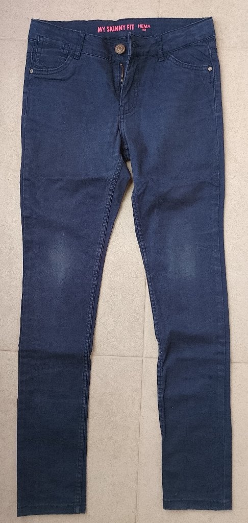 Donkerblauwe broek jongen maat 158, Gebruikt, Hema, Jongen, Ophalen