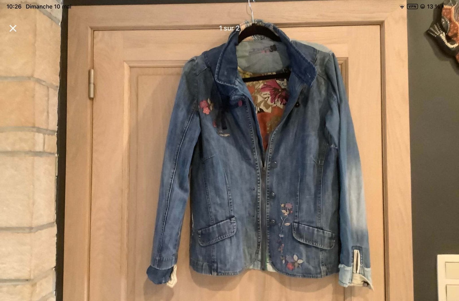 Magnifique veste DESIGUAL en jeans, Enlèvement, Comme neuf