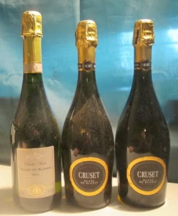 3x vin mousseux français - Blanc de Blancs brut, Collections, Enlèvement ou Envoi, Pleine, Comme neuf, Autres types