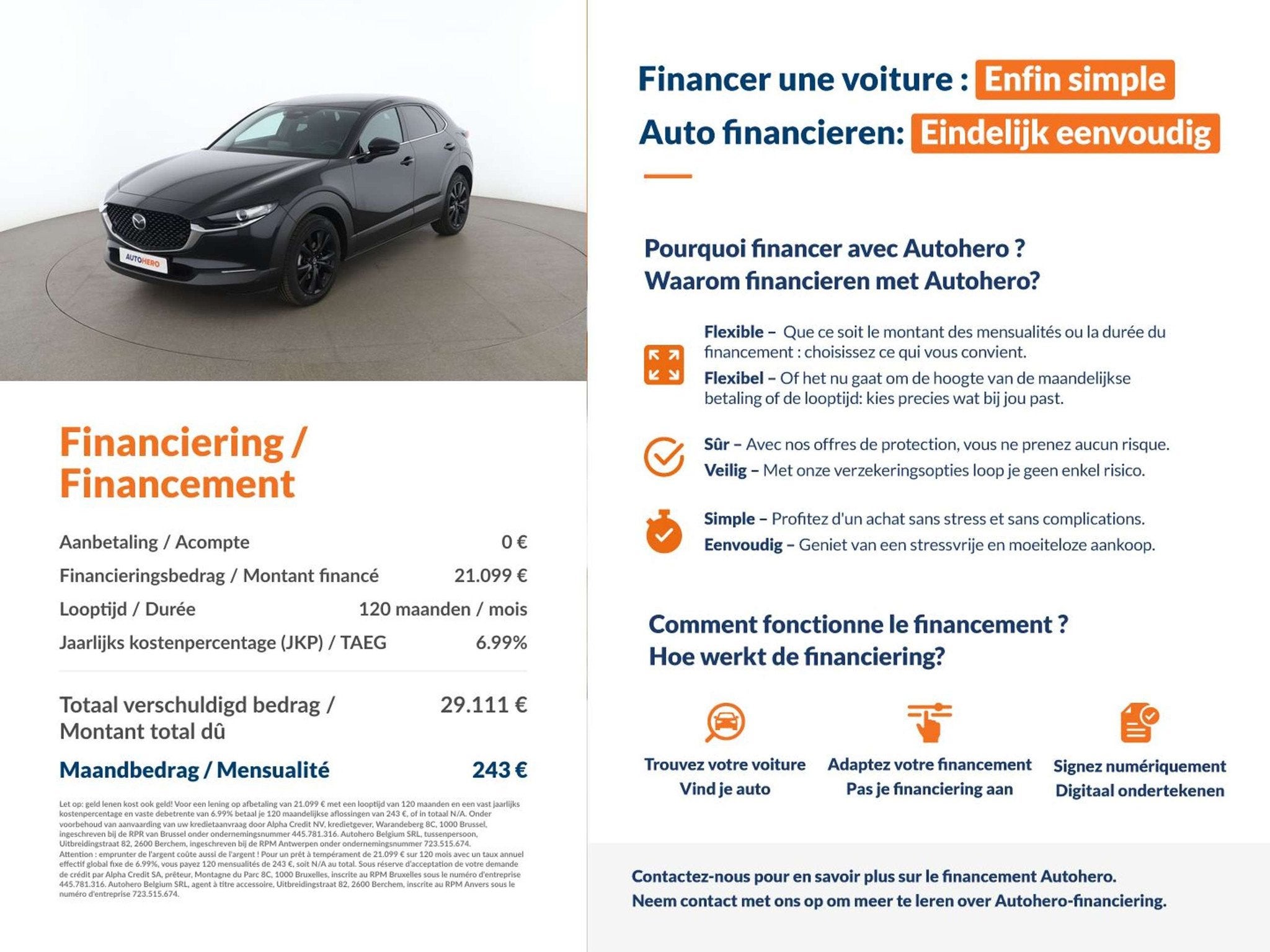 Mazda CX-30 2.0 Skyactiv G Mild-Hybrid Homura 2WD (bj 2024), Auto's, 1998 cc, Stof, Gebruikt, Zwart
