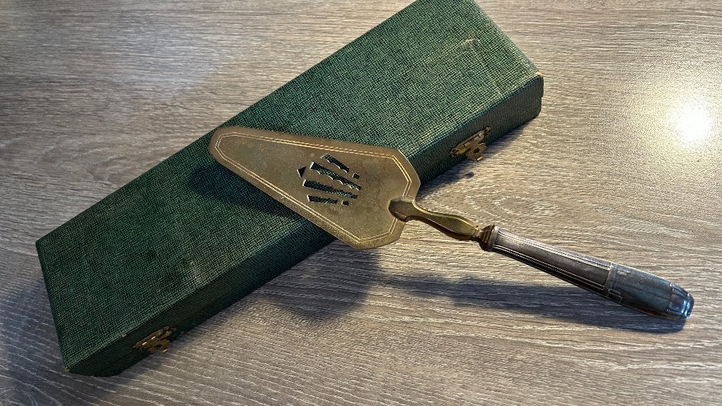 Art Deco Taartschep in Originele 'Croco' Cassette ('30/'50), Enlèvement