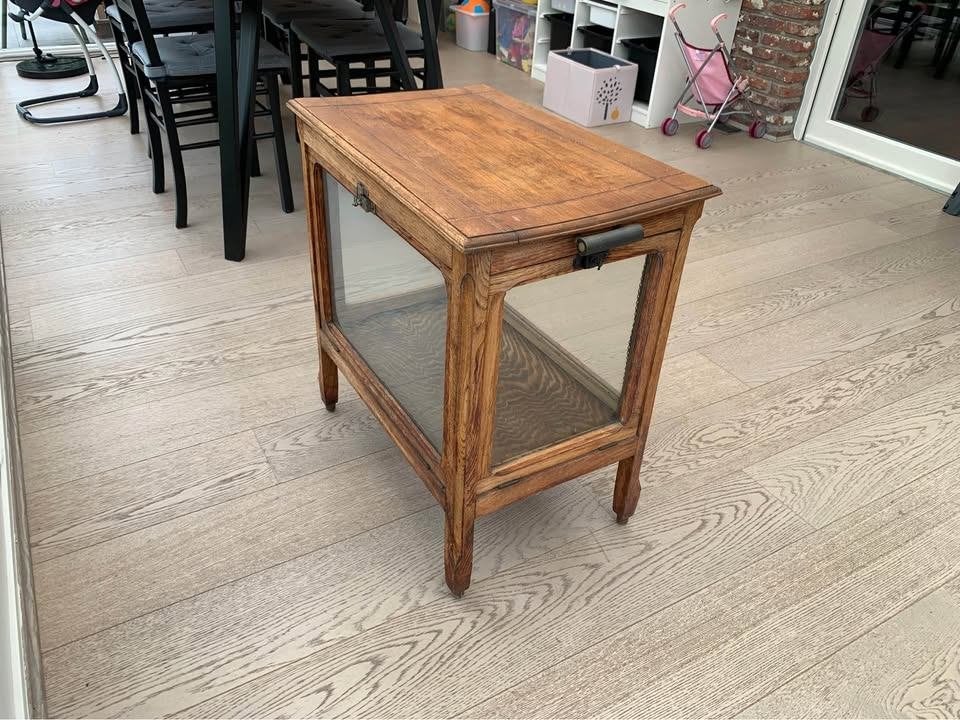Ancienne vitrine et armoire latérale, 25 à 50 cm, Moins de 100 cm, Vintage, Enlèvement