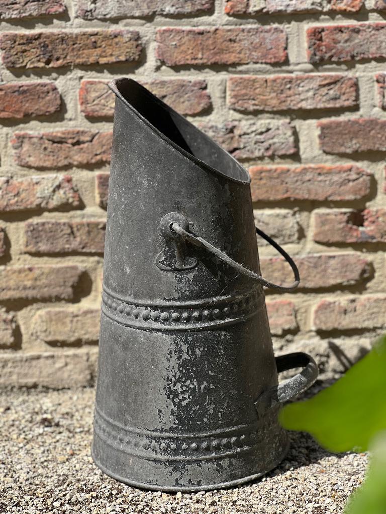 Oude zinken kolenkan, Antiek en Kunst, Curiosa en Brocante, Ophalen