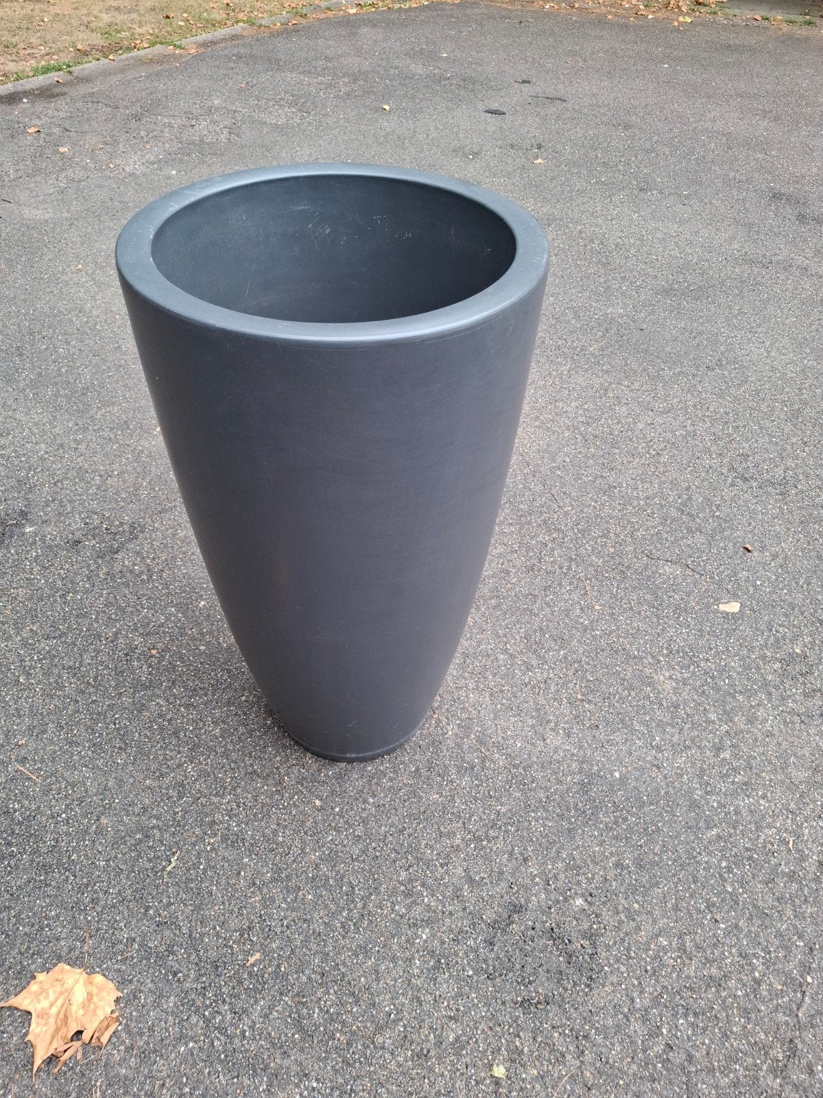 design bloempot hard kunstof.  donker grijs 1m20, Ophalen, Kunststof, Gebruikt, 100 cm of meer