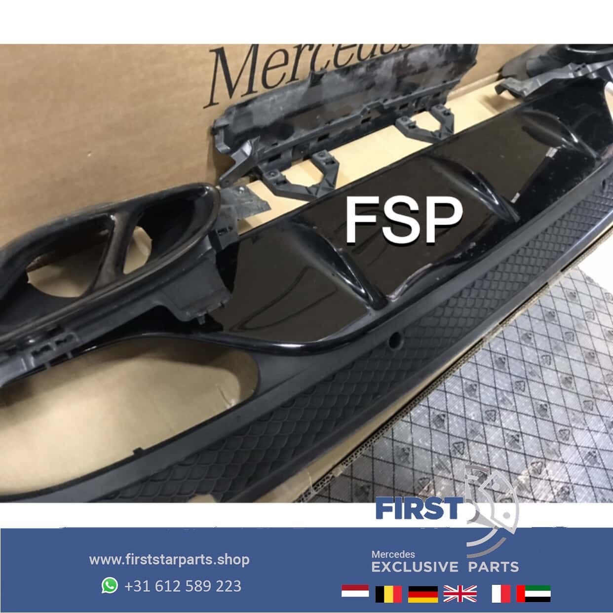 W205 DIFFUSER Achterskirt Bumper spoiler C43 AMG Mercedes C, Utilisé, -, -, Enlèvement ou Envoi
