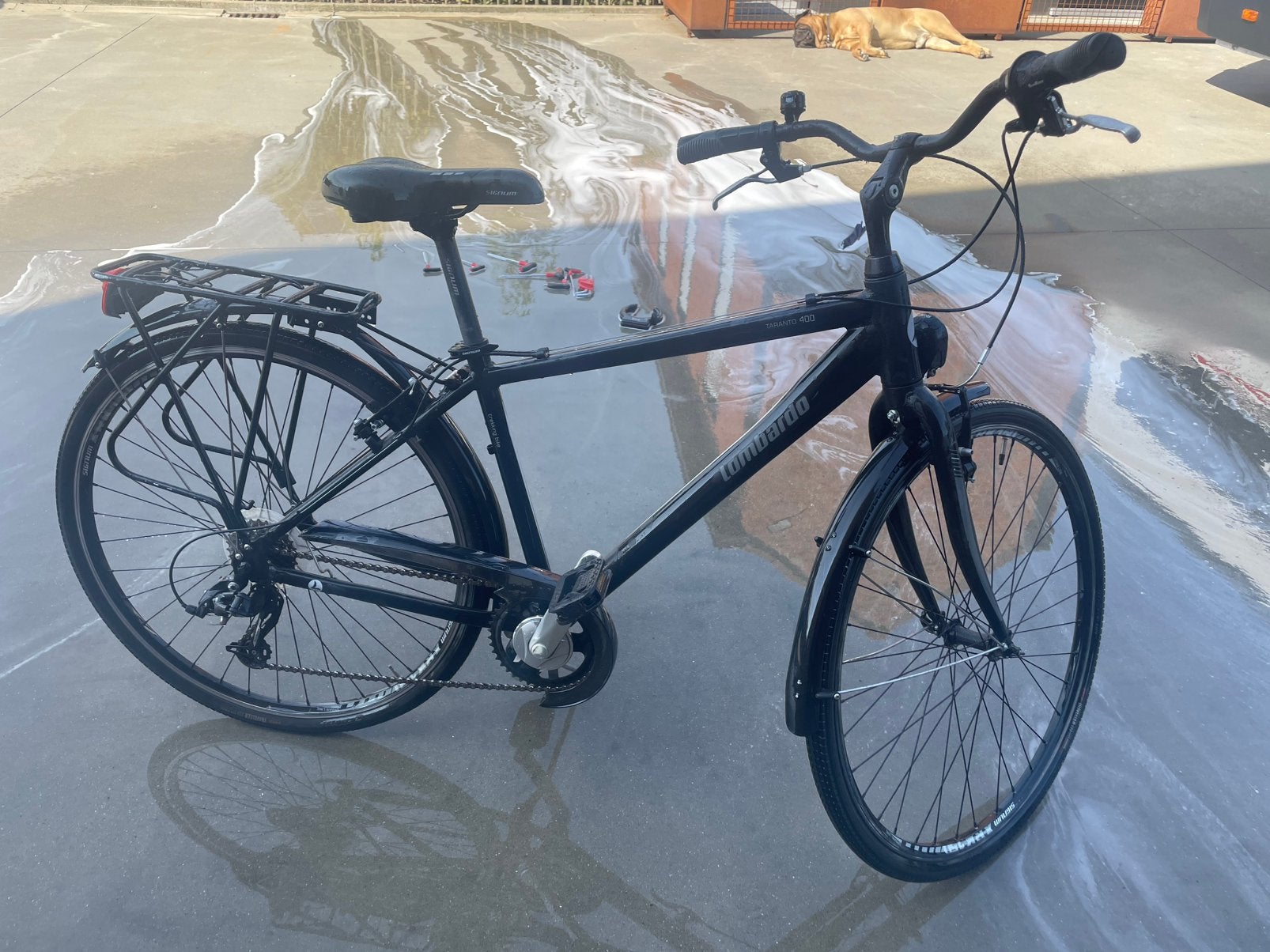 Stadsfiets TE KOOP zwart (merk,lombardo) taranto 400, Fietsen en Brommers, Ophalen, Gebruikt, Overige merken, Versnellingen
