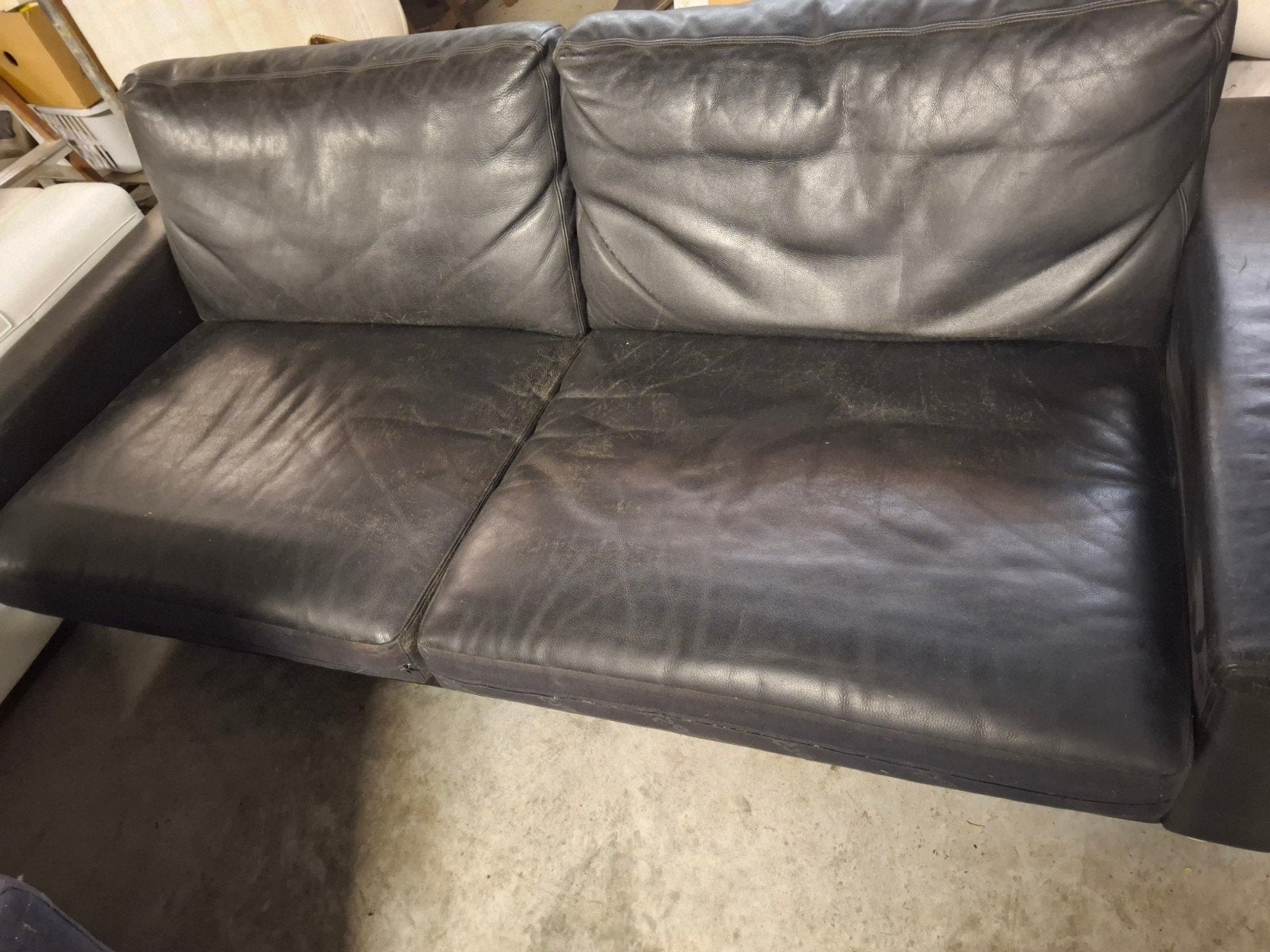 lederen 3 zit zetel in goede staat,kwaliteit leder 200x100, Ophalen, Gebruikt, 150 tot 200 cm, Vintage