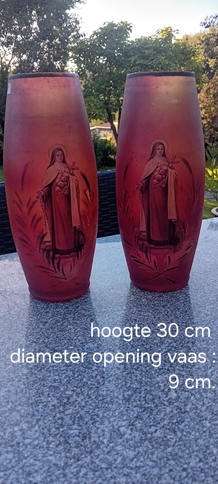 koppel antieke glazen vazen, Ophalen of Verzenden