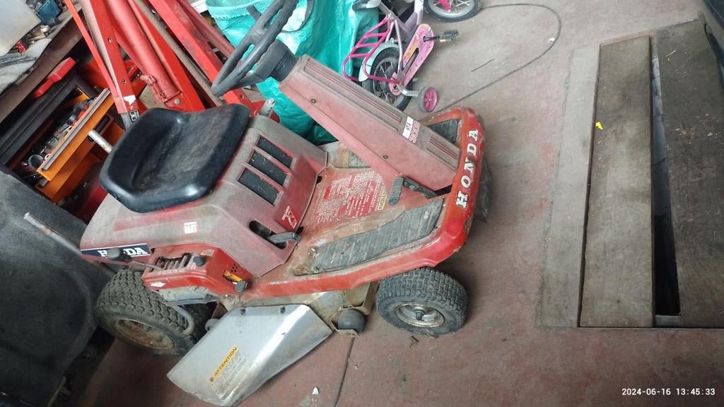 Tracteur tondeuse Honda., Honda, Démarrage électrique, Enlèvement, Utilisé