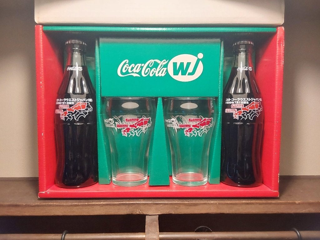 Coca Cola Limeted uitgave Set Japan Flessen met glazen, Ophalen of Verzenden