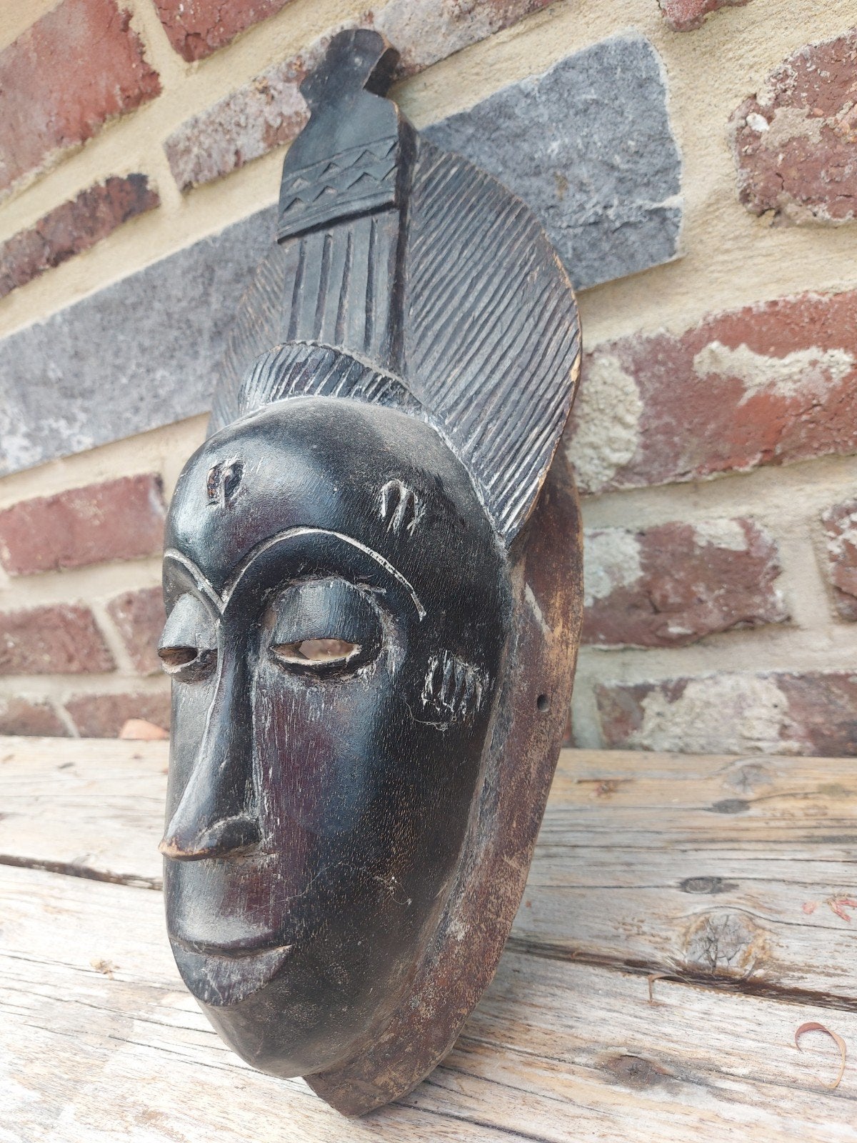 Masque africain bois, Mons, Ophalen, Masker, Hout