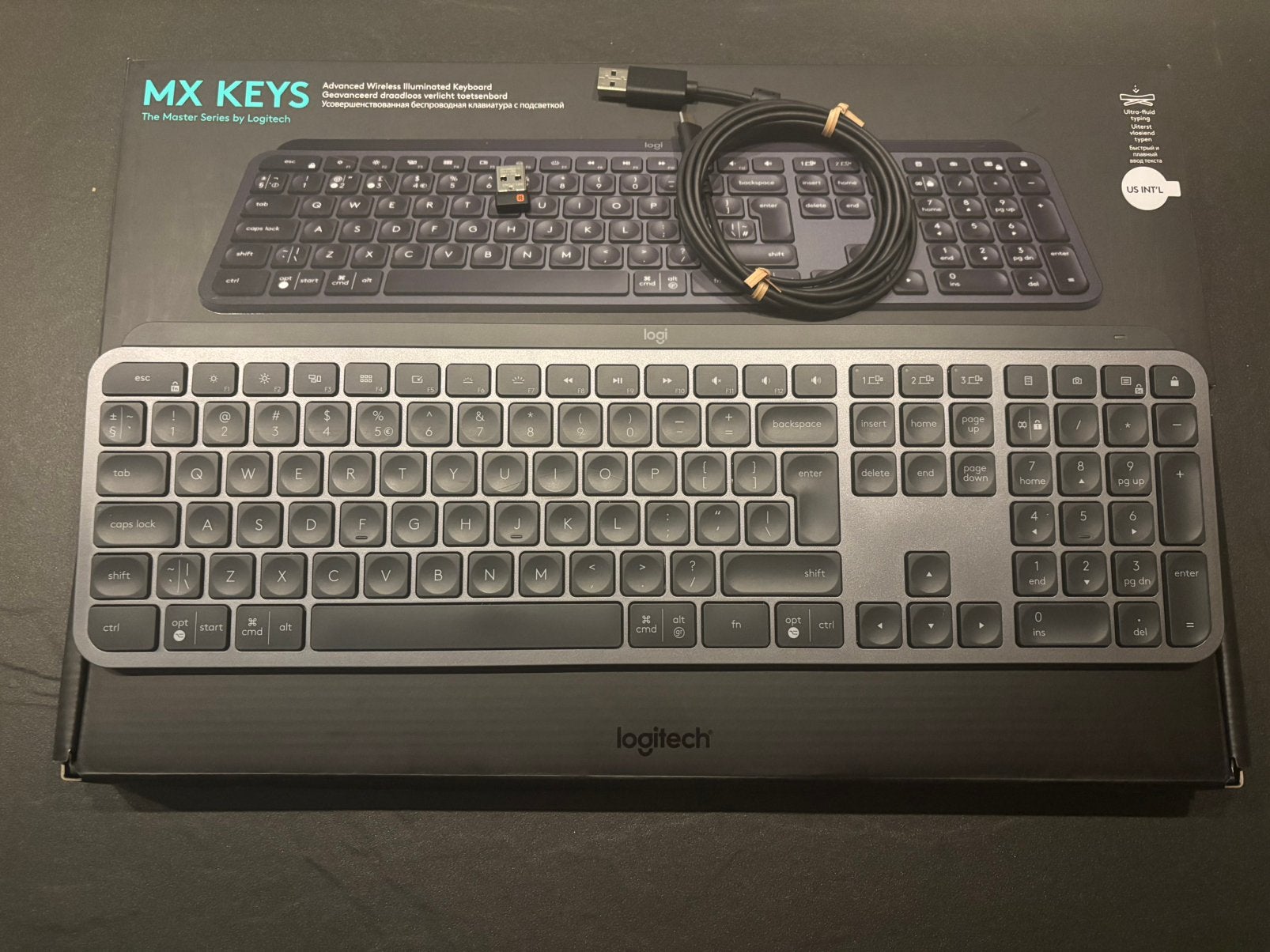 Logitech MX Keys (US International Qwerty), Informatique & Logiciels, Claviers, Enlèvement ou Envoi, Qwerty, Comme neuf