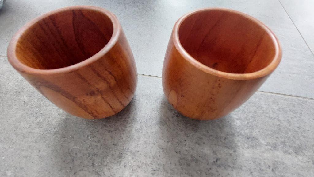 2 Houten handgemaakte kopjes, Ophalen of Verzenden, Nieuw