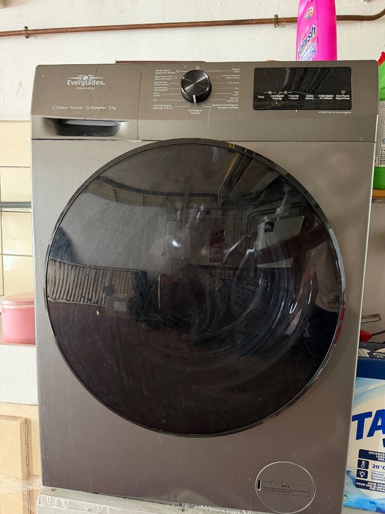 Everglades 9KG Inverter Wasmachine – Nieuwstaat – Garantie, 1600 tours ou plus, Comme neuf, Chargeur frontal, Enlèvement