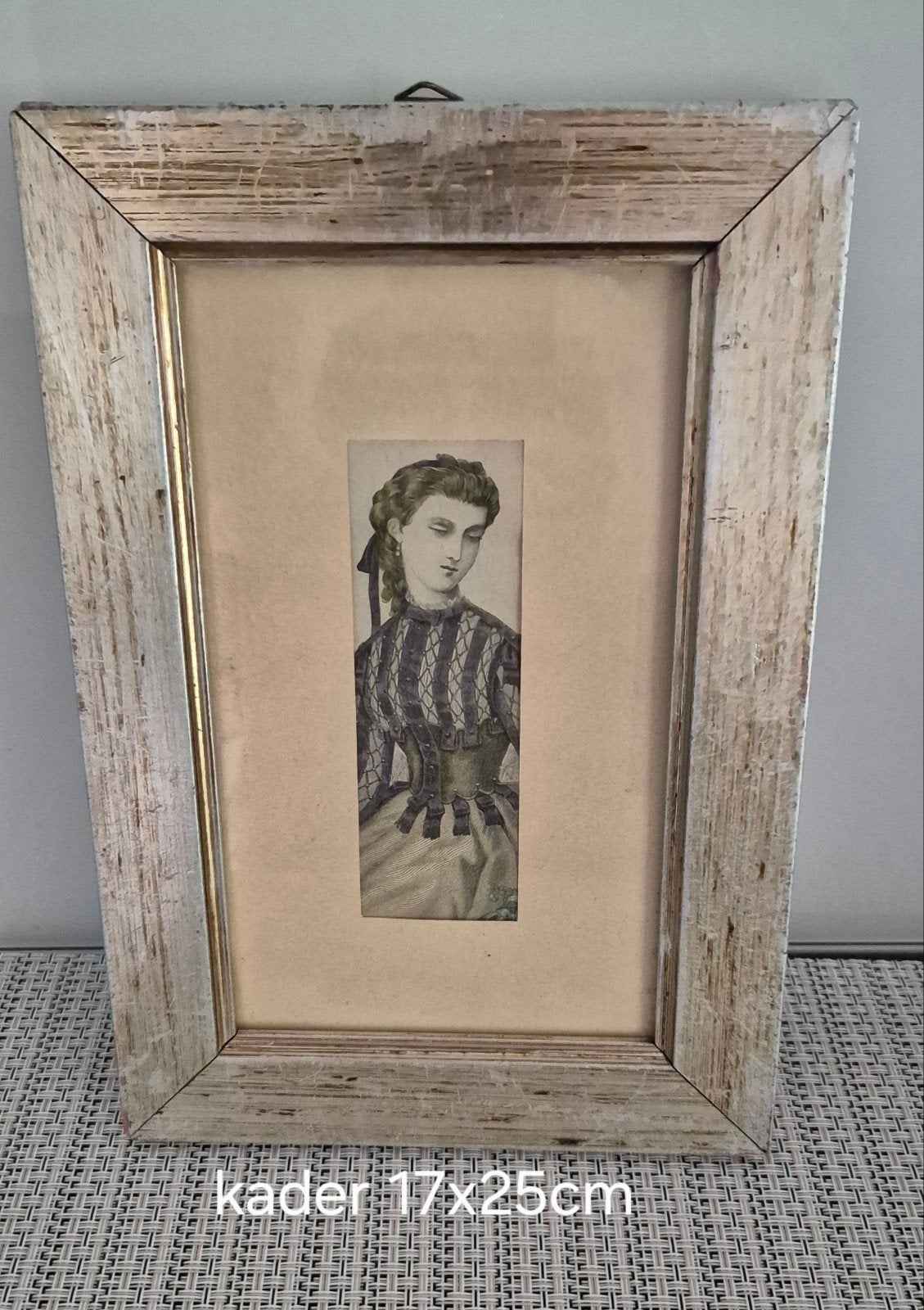 Antieke Franse modeprent (1862) – Handgekleurde gravure incl, Enlèvement