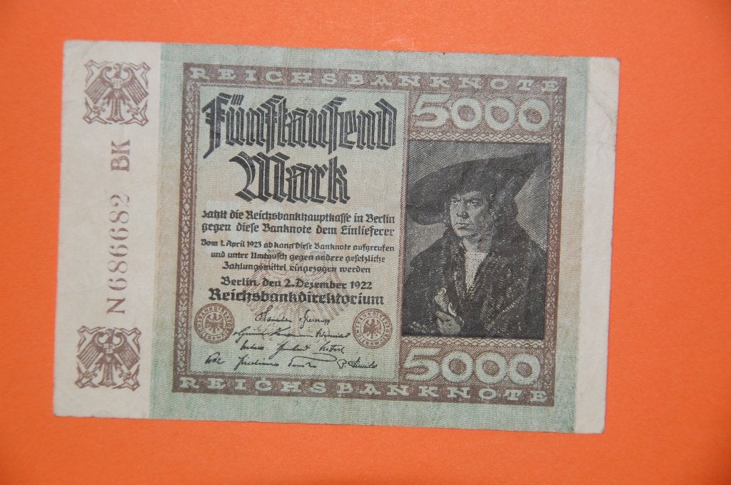 REICH : 5000 Mark 1922, Postzegels en Munten, Bankbiljetten | Europa | Niet-Eurobiljetten, Los biljet, Duitsland, Verzenden