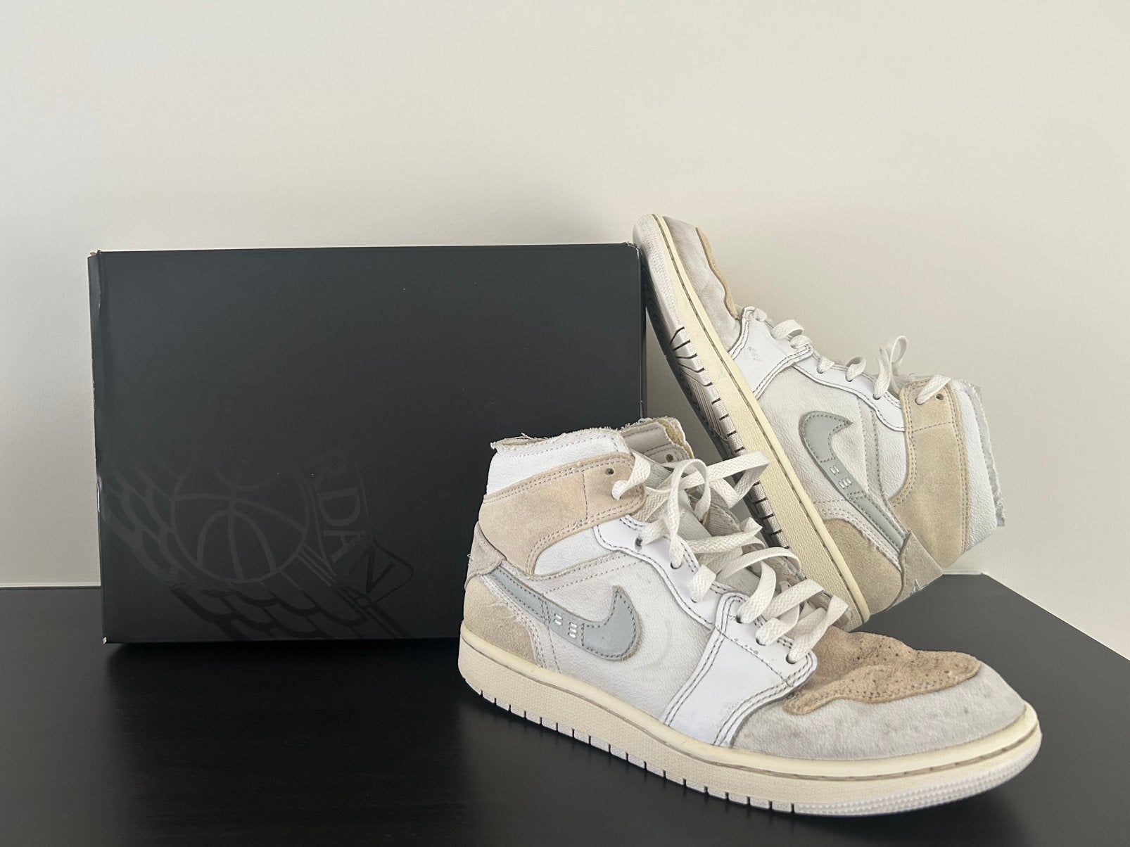 Nike Air Jordan 1 Mid SE, Enlèvement ou Envoi, Porté, Blanc, Baskets