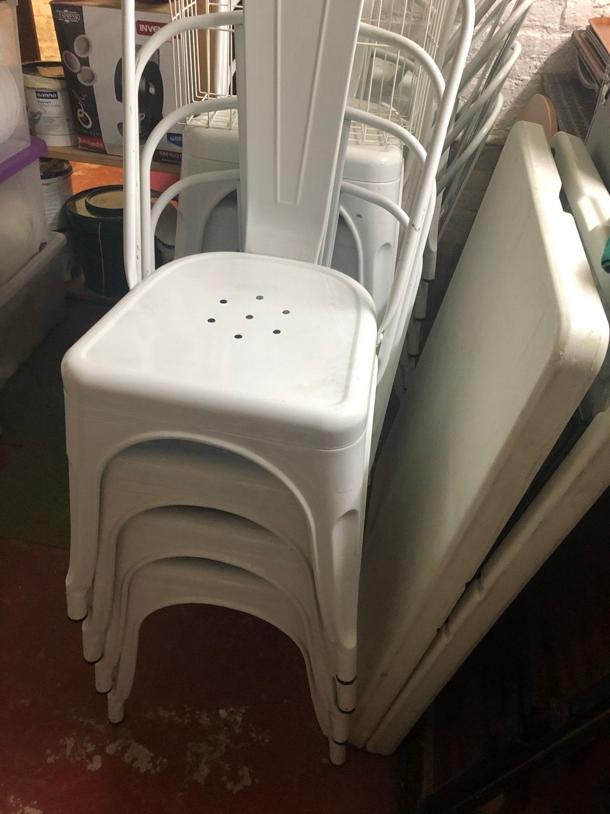 Stoelen, Huis en Inrichting, Stoelen, Ophalen, Wit, Zo goed als nieuw, Metaal