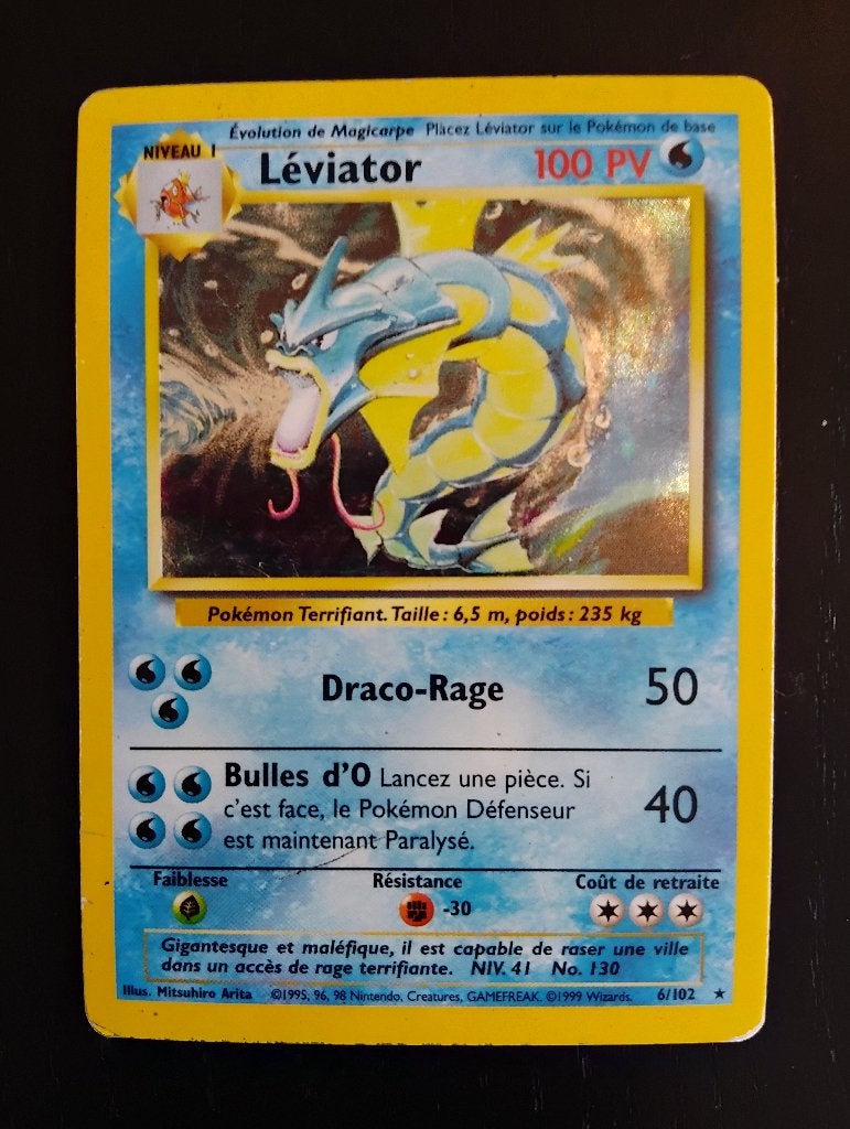 Léviator (Gyarados) BS 6 en français (RH Pokémon 1995), Enlèvement ou Envoi, Utilisé, Cartes en vrac